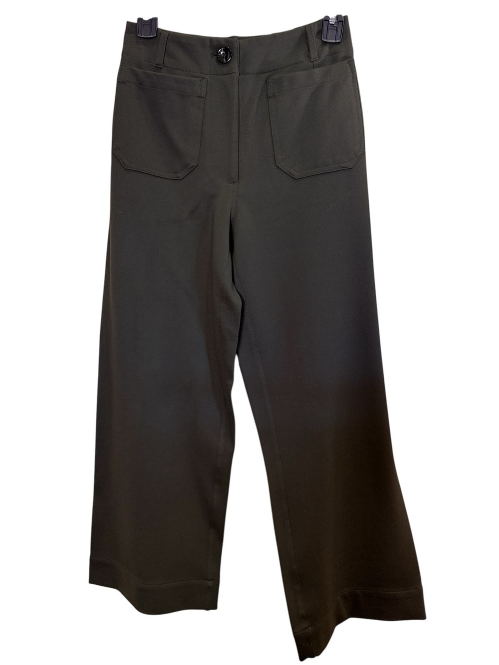 Quince Women’s Classic Ultra Ponte Wide-Leg Cropped Pants Olive Green Sz 0